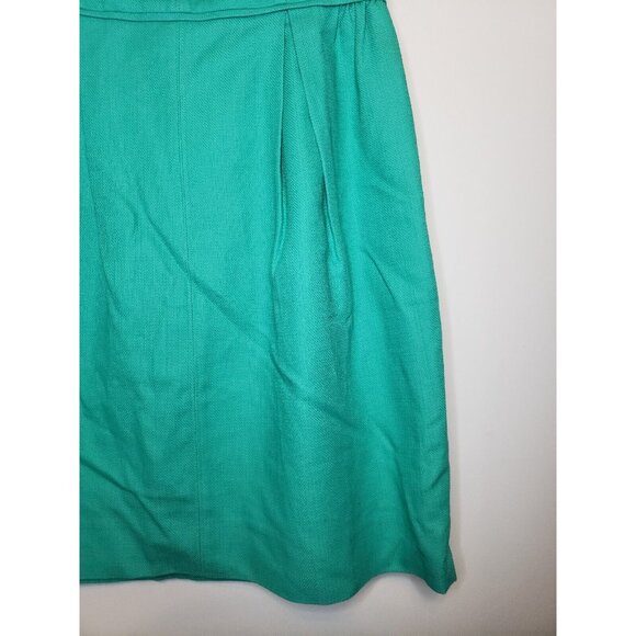 J Crew Womens 6 Pencil Dress Turquoise Green Sleeveless Round Neck M Zip Cotton - Picture 3 of 5